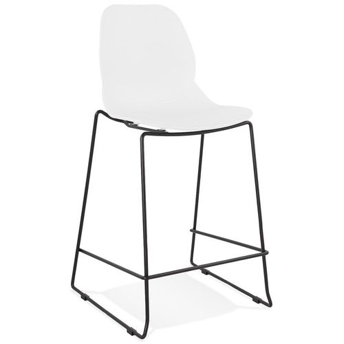 Tabouret Snack Mi-Hauteur 'berlin Mini' Blanc Empilable Moderne