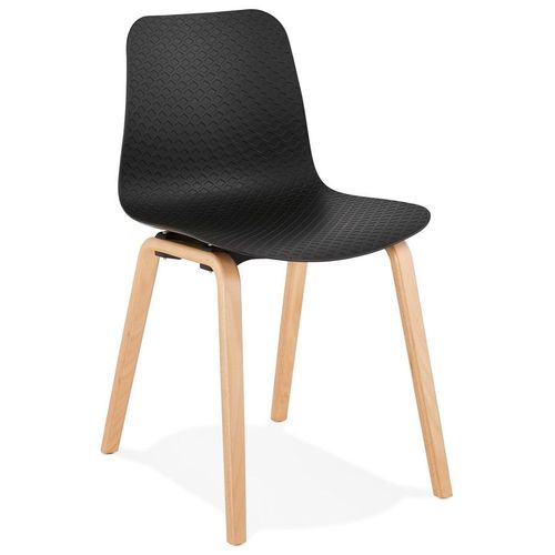 Chaise Scandinave 'pacifik' Noire Avec Pieds En Bois Finition Naturelle