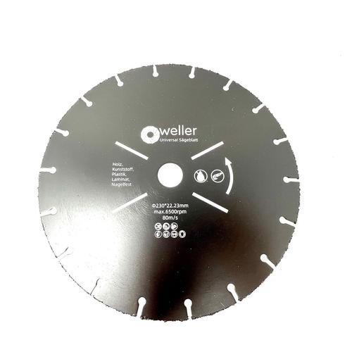 Disque à tronçonner multi-lame de scie 230 x 22,23 mm pour stratifié, bois, plastique, résistant aux ongles