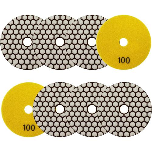 Disque Diamant Polissage 4/100mm - 8 Pièces Grain 100 Polissage Pads Pour Granit Marbre Pierre Artificielle Quartz Pour Meuleuse D'angle