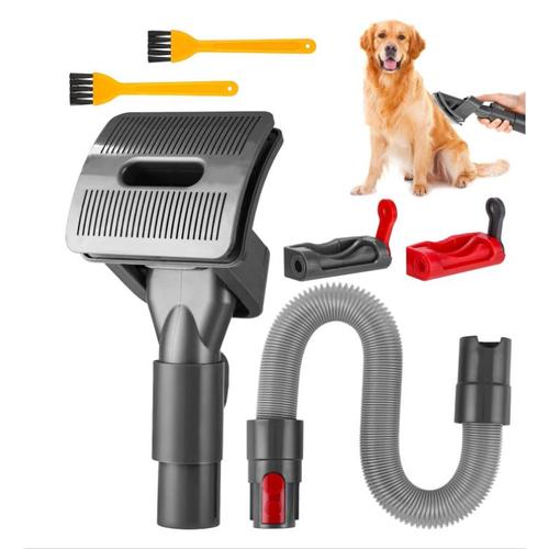 Brosse Poils Chat et Chien pour Aspirateur Dyson V15 V11 V10 V8 V7,Avec 1 tuyau d'extension et Adaptateur,2 verrou de déclenchement,2 pinceaux