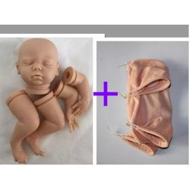 Reborn Kit Complet Bricolage Silicone Bébé Poupée Poupon Hyper Réaliste Souple Pièces Non Peintes Tête Bras Jambes Corps Collection Yeux Fermés 20 Pouces Réel Toucher Avec Body Très Doux Vinyle +
