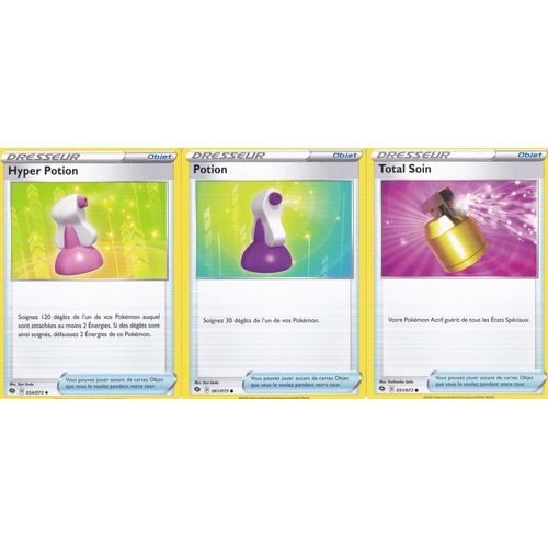 3 Cartes Pokemon - Hyper Potion - 54/73 + Potion 61/73 + Total Soin 51/73 - Épée Et Bouclier 3,5 La Voie Du Maitre