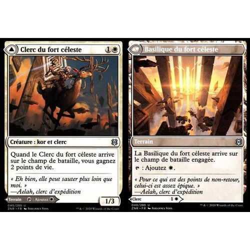 Clerc Du Fort Céleste / Basilique Du Fort Céleste - Mtg - Renaissance De Zendikar - U - 40/280 Recto/Verso