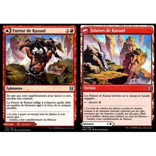 Fureur De Kazuul / Falaises De Kazuul - Mtg - Renaissance De Zendikar - U - 146/280 Recto/Verso