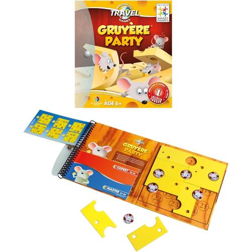 Multicolore Multicolore - Gruyère Party - Jeu de Voyage Magnétique - Placez les Tranches de Fromage autour des Têtes de Souris - 48 Défis - 1