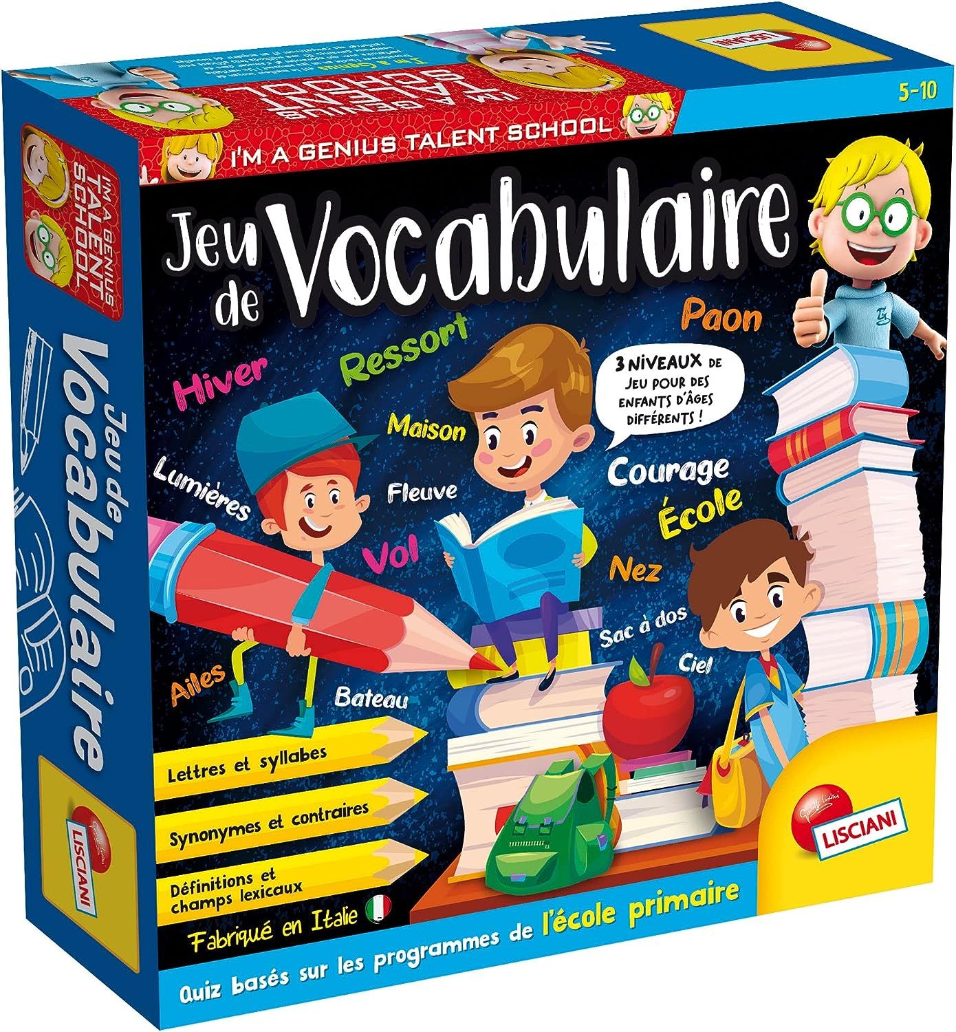 Jeu De Vocabulaire Jeu De Vocabulaire Lisciani - I'm A Genius Talent School - Jeu De Vocabulaire - Quiz - Lettres Et Syllabes - Jeu Educatif Et Amusant