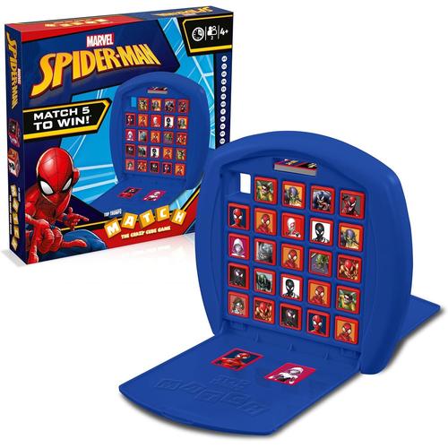 Match Spider-Man Match Spider-Man - Match Spiderman - Jeu De Société - Jeu De Voyage - Aligne 5 Cubes Pour Gagner - A Partir De 4 Ans - 2 Joueurs -
