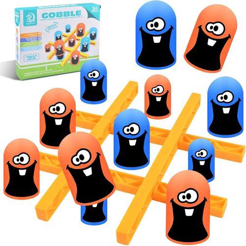 Tic Tac Toe,Big Eat Small Game,Parent-Child Interactive,Gobblet Gobblers,Jeu De Société Blue And Orange Gobblet Gobblers, Jeux