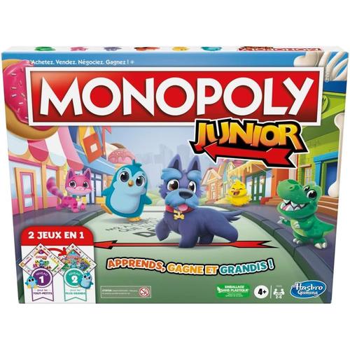 Multicolore Multicolore Jeu De Société Monopoly Junior, Plateau De Jeu Recto-Verso, 2 Jeux En 1, Jeu Monopoly Pour Jeunes Enfants ; Jeux Pour