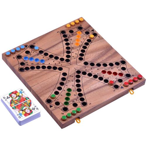 Jaune, Rouge Jaune, Rouge Tock Pour 4 Joueurs - Jeu De Société Avec Cartes À Jouer - Jeu De Société En Bois Avec Plateau De Jeu Pliable