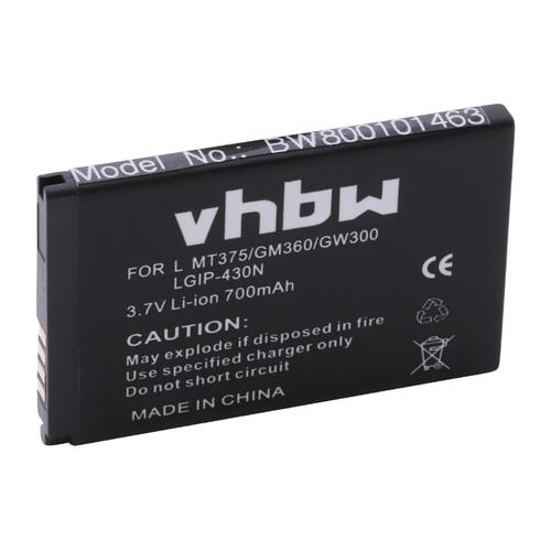 Vhbw Batterie Compatible Avec Lg Gs290 Cookie Fresh, Gw300, Kf390, Kp260, Kp265, Lx290, Lx370, Mt375 Smartphone (700mah, 3,7v, Li-Ion)