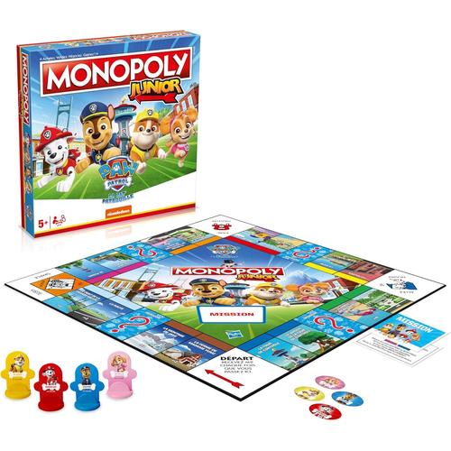 Pat'patrouille Pat'patrouille - Monopoly Junior La Pat'patrouille - Jeu De Société - Jeu De Plateau - Accéssible Des 5 Ans - Versions