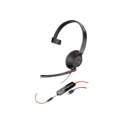 Poly Blackwire 5210 - 5200 Series - micro-casque - sur-oreille - filaire - jack 3,5mm, USB-C - Certifié pour Microsoft Teams