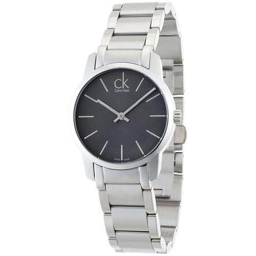 Montre Calvin Klein K2g23161 City Cadran Gris En Acier Pour Femme