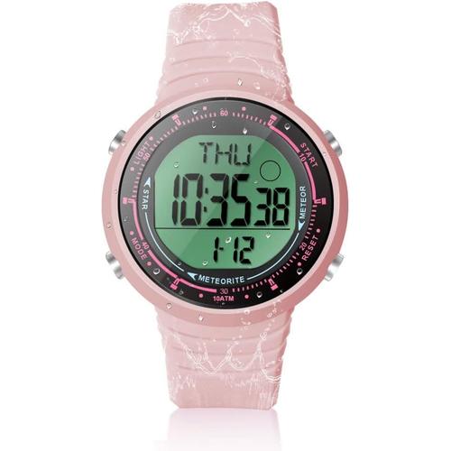 Femmes Filles Sports Natation Plongée Montre Bracelet 10 Atm Etanche, Avec Fonctions De Réveil, Chronomètre, Compte À Rebours, Double Fuseau Horaire, Format 12 Et 24 Heures Commutable, Bande Silicone