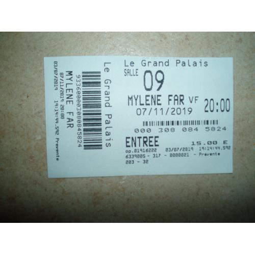 Ticket / Billet De Concert De Mylene Farmer De 2019.
