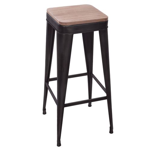 Tabouret De Bar En Métal Joris - H. 80 Cm - Noir