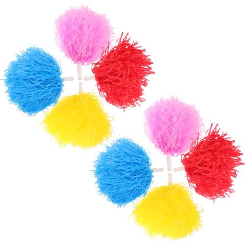 Couleur Assortie 8 Pièces Boule De Fleurs De Pom-Pom Girl Pompons Compacts Barre De Pom-Pom Girl À Pompons Accessoire De Pom-Pom Girl Encourager Les Pompons Pom-Pom Girl Pompons Accessoires Dédié