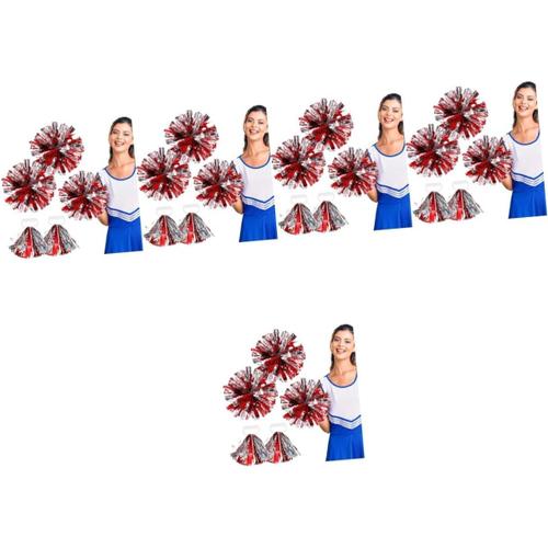 Multix5pcs 12 Pcs Boule De Fleur De Cheerleading Pompons De Joie Pom Poms Pompons De Joie Pour Le Sport Accessoires De Pom-Pom Girl Fournitures D'équipe D'encouragement Pompons De Pom-Pom