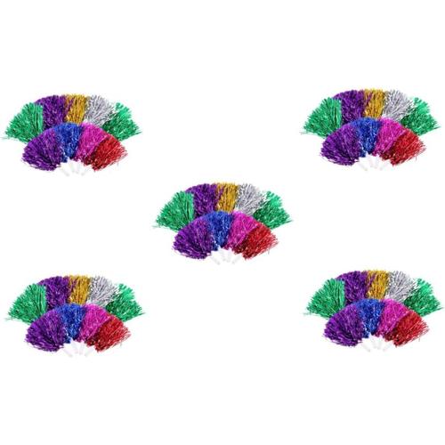 Couleurs Assortiesx5pcs 45 Pcs À Main Pour Secouer Bouquet Boules De Pom-Pom Girl Pom Poms De Joie Pom Poms Pour Le Sport Pompons De Pom-Pom Girl Accessoire De Performance Accessoire D'équipe