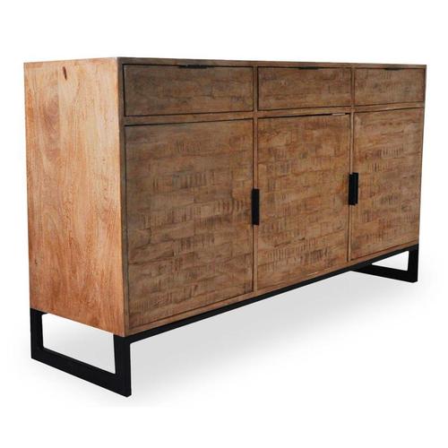 Paris Prix - Buffet 3 Portes & 3 Tiroirs "Bolta" 150cm Naturel