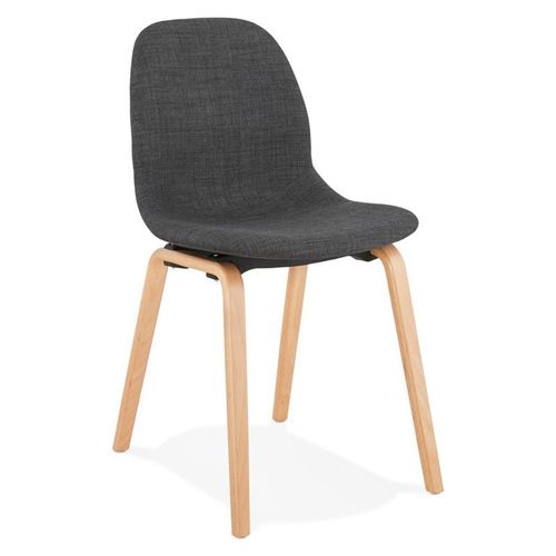 Paris Prix - Chaise Design En Tissu "Tikel" 81cm Gris Foncé & Naturel