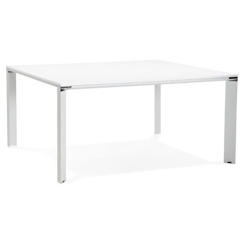 Paris Prix - Table De Bureau Carrée Design "Loina" 160cm Blanc