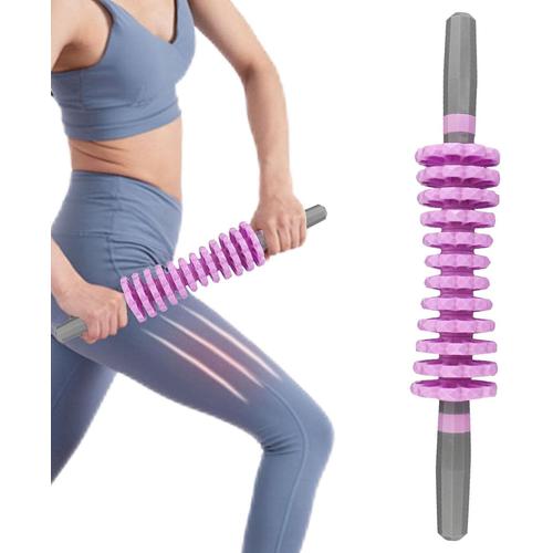 Violet Baton De Rouleau Musculaire Pour Athlètes,Cellulite Roller 12 Roller Stick Amovible | Baton Réglable De Rouleau De Massage De Fascia De 12 Rouleaux Pour Le Dynamitage Musculaire Endolori De