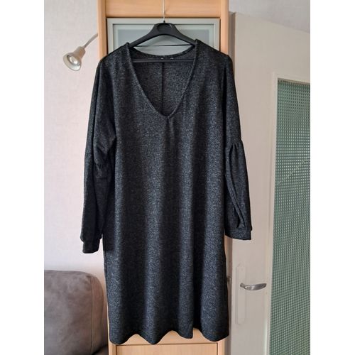 Robe Lainage Neuve Taille 46-48 Chiné Noir Kiabi