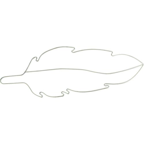Support Déco Plume En Métal Argenté 20 Cm