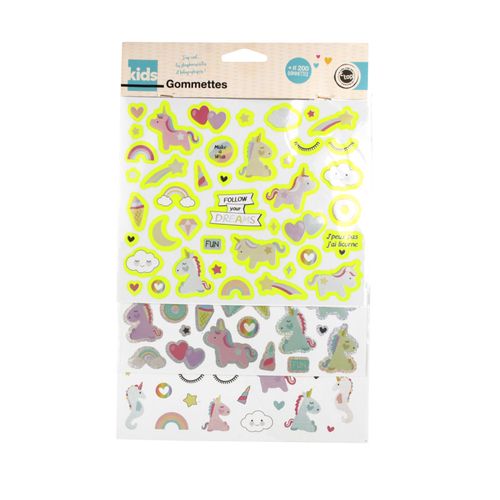 Gommette Phosporescente Et Holographique Licorne 170 Pièces - Megacrea Diy