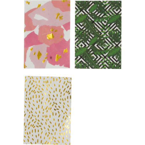 Papier Washi Feuille Adhésif Imprimé Doré 7x10cm 3 Pièces