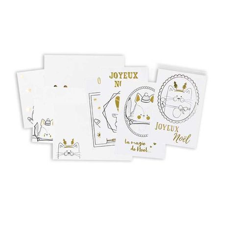 Carte Et Enveloppe À Colorier Doré Métallique 4 Pièces