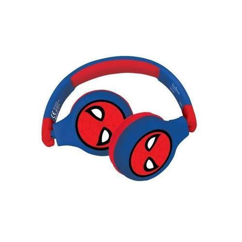 Lexibook Spiderman HPBT010SP - Écouteurs avec micro - sur-oreille - Bluetooth - sans fil, filaire - jack 3,5mm - bleu, rouge