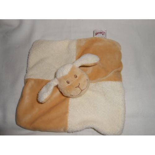 Doudou Plat Carre Tête Mouton Agneau Beige Ecru Creme Marron Amtoys Bengy Echarpe Bandana Vert Anis 2007