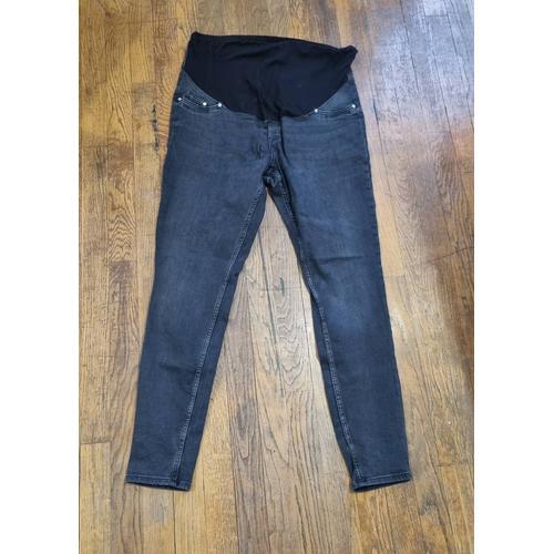 Pantalon En Jean De Grossesse Noir H&m Mama Super Skinny Taille Xl 42