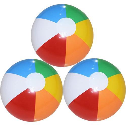 3 Pcs Ballons de Plage,Ballons de Plage Gonflables Portables pour Adultes,Ballons de Jeu d'eau de fête,Ballons de Piscine,Balles Jouets pour la Fête d'été à la Plage (3 Pcs)