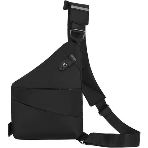 Sac à dos à bandoulière pour homme, sac de poitrine pour homme, sac à bandoulière anti-vol, imperméable, léger en nylon pour le sport et l'extérieur