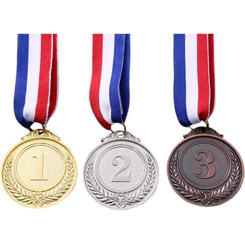 3 pièces Médailles Or Argent Bronze Médailles de Prix Médailles de Prix Olympiques Or Argent Bronze 1er 2e 3e avec Ruban pour Décorations de Fête de Compétitions Style Olympique