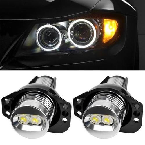 2pcs Pour Bmw Série 3 E90 E91 2005-2008 12w Led Blanc Remplacement Ampoules Yeux D'ange Halo Anneau