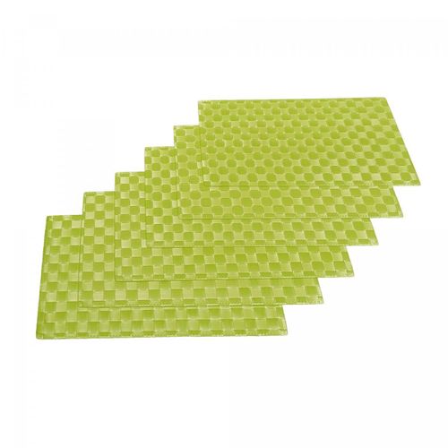 Set De Table Tissé Motif Uni Lot 6 So 33x48 Vert
