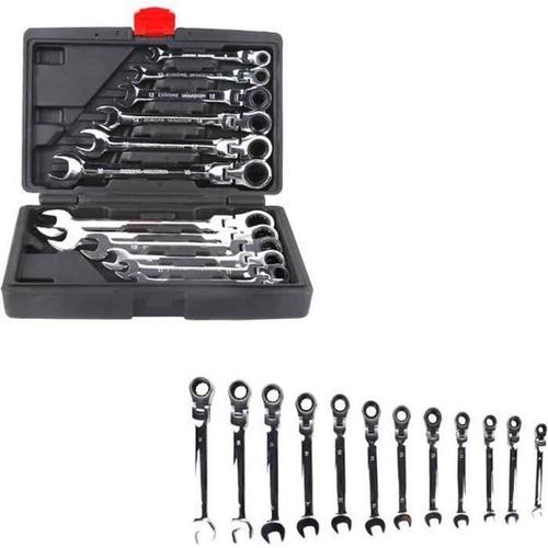 Coffret De 12 Pcs Clé À Cliquet Métrique 8-19mm Dent Clé Mixt Plate À Cliquet Métrique,Cadeau