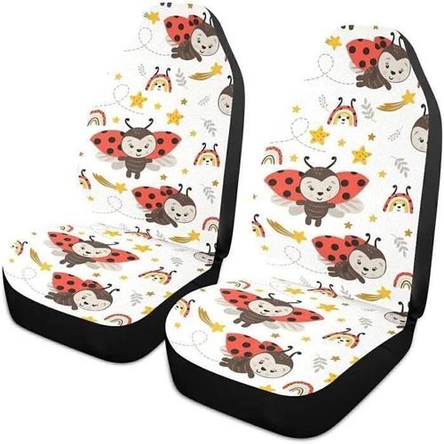 Cosmos-2 Pcs Couvre Sieges Kawaii Mignon Étoile Coccinelle Protecteur De Voiture Couvre Duster Housses De Siège 52x138cm1091