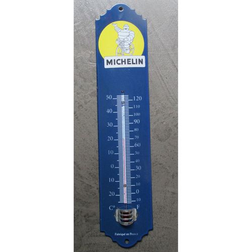 Thermometre En Email Michelin Bibendum À Velo 29cm Deco Garage Tole Emaillée