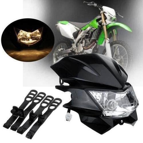 Brave-Bo Phare De Moto Universel Pour Dual Sport Yamaha Street Fighter Dirt Bike Noir