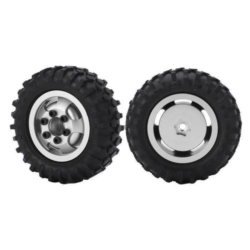 Persist-Pneu De Roue 124 Rc 2 Piècesensemble De Pneus De Jantes En Métal 55mm Pour Pneu En Caoutchouc De Jante De Voiture Axial