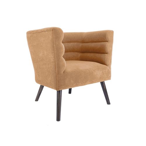 Fauteuil De Salon Design Velours Explicit - Jaune Ocre