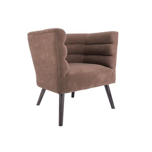 Fauteuil De Salon Design Velours Explicit - Marron