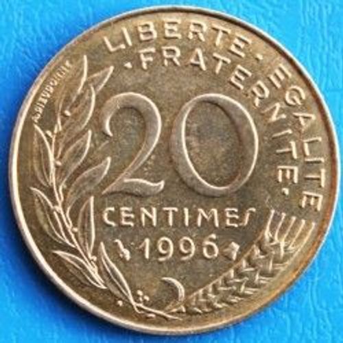 France = Pièce De Monnaie De 20 Centimes De Francs, Type Marianne, Graveur Dieudonné Et Lagriffoul, Année 1996